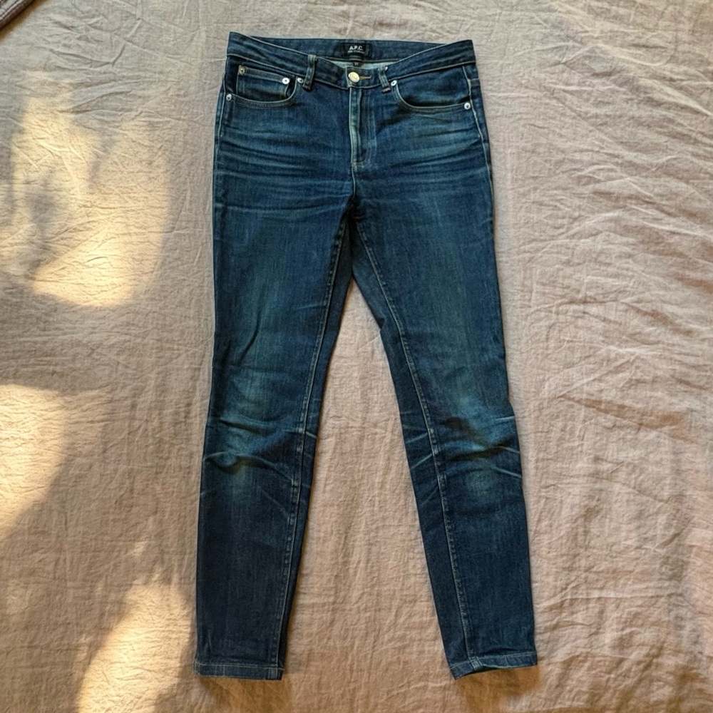 A.P.C. Women's Vintage Wash Dark Blue Straight Leg Jeans - 27